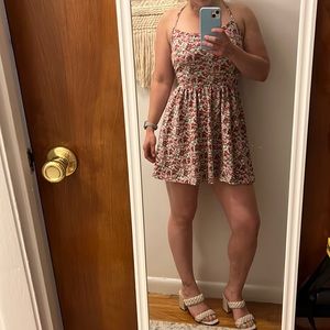 L.A. hearts floral stretchy low back mini dress